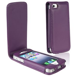 BasAcc Purple Leather Case for Apple iPhone 5