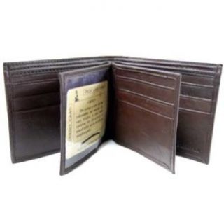 Dark Brown Leather 12 Credit Card Slot Mens Wallet