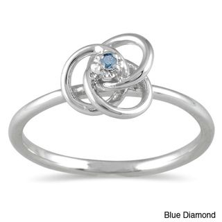 10k White Gold Blue Diamond Promise Ring