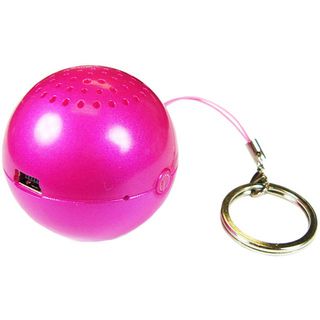 Round Ball Fuchsia Pink Key Chain Mini Speaker