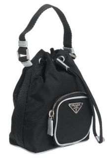 Prada Womens Small 2 Tone Zip Pouch Backpack,Nero