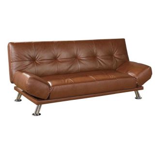 Leather ette Brown Futon Sofa Bed