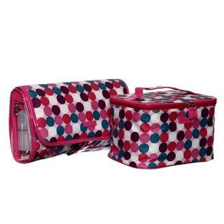 Modella Polka Dot Fitted Valet and Train Case