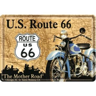 Petite plaque métal Route 66 Motor   Petite plaque métal Route 66