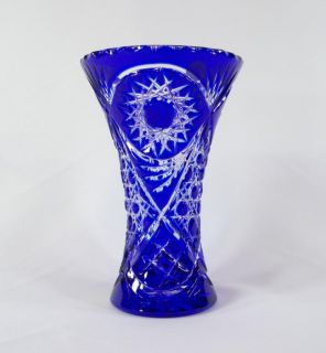 Black Tie Crystal Cobalt Blue Anastasia Vase (Russia)