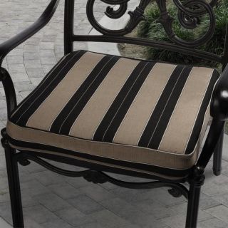 Clara 19 inch Outdoor Brown/ Black Stripe Cushion Made with Sunbrella
