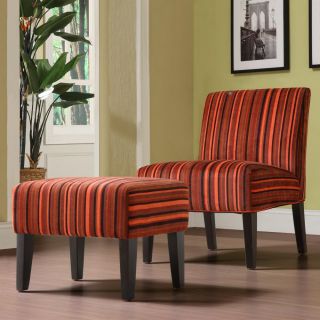 Decor Red Stripe 2 piece Lounge Chair Set