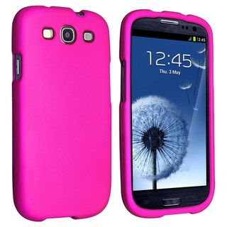 BasAcc Pink Snap on Rubber Coated Case for Samsung Galaxy S III/ S3