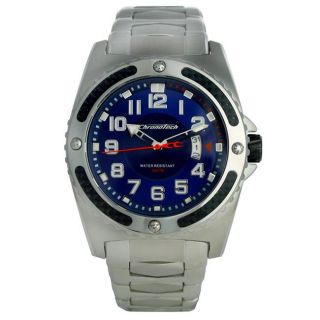 Chronotech Mens Active Stainless Steel Blue Dial Watch