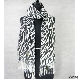 Zebra Stripe Fringed Pashmina Fashion Scarf