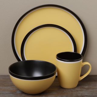 Tabletops Unlimited Argentina Yellow 16 piece Dinnerware Set