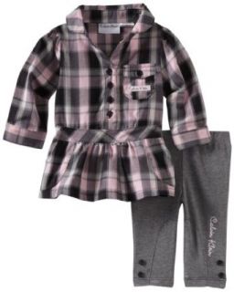Calvin Klein Baby Girls Infant Plaid Top With Legging