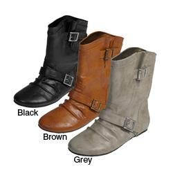 Journee Collection Womens Buckle Accent Mid calf Boots
