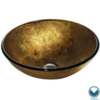 Vigo Tempered Glass Liquid Gold Vessel Sink