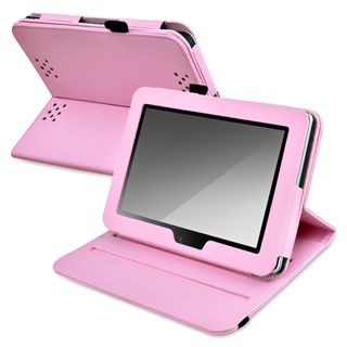 BasAcc Pink Leather Swivel Case for  Kindle Fire HD 7 inch