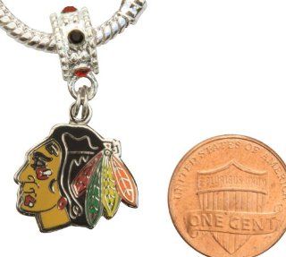 Chicago Blackhawks Charm with Connector Will Fit Pandora