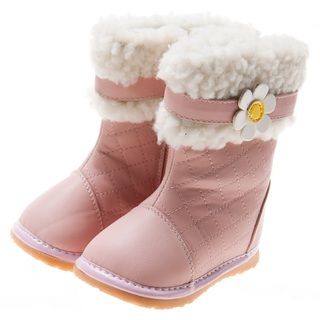 Little Blue Lamb Pink Leather Toddler Squeaky Boots