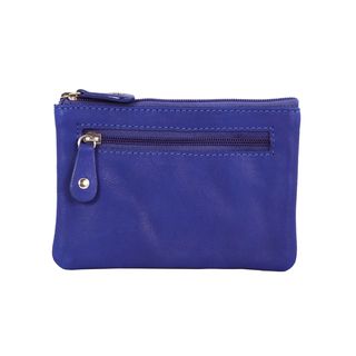 Blue Leather Multi purpose Keychain Wallet