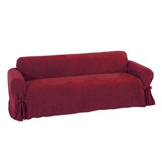 Velvet Burgundy Sofa Slipcover