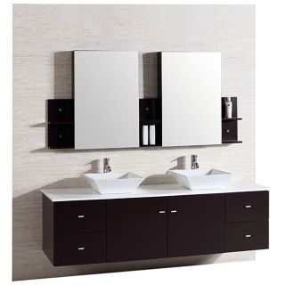 Kokols 72 inch Double Sink Vanity with Mirror and Faucets