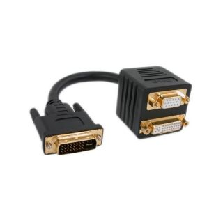 Eforcity Premium DVI Male to DVI / VGA Female Splitter Cable