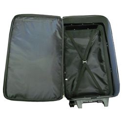 Amerileather Black Leather 26 inch Suitcase with Wheels