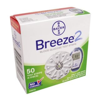 Bayer Breeze 2 Blood Glucose 50 ct Test Strips (Pack of 3)