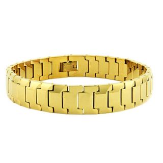 Mens Tungsten Carbide Gold plated Snake link Bracelet (12 mm