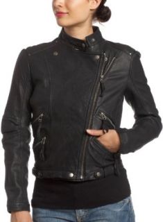 Kenneth Cole Womens L/S Motorcycle Jacket, Rich Black, X