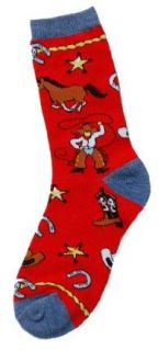 Cowboy/Hat/Boot/Horse Socks   Red/blue   Childs Sports