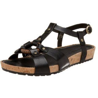 Timberland Womens Estela Ring Ankle Strap Sandal,Black,5.5 M Shoes