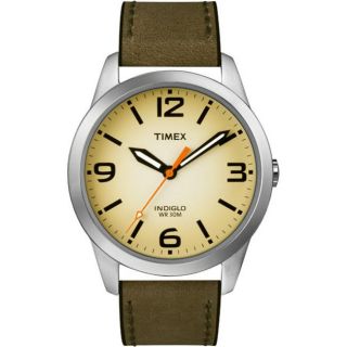 Timex Mens Weekender Casual Olive Leather Strap Watch