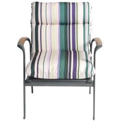 Pia Stripe Outdoor Purple Patio Club Chair Cushion