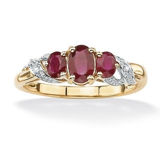 Angelina DAndrea 10k Gold Ruby and Diamond Accent Ring