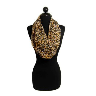 Peach Couture Womans Cheetah Print Infinity Loop Scarf