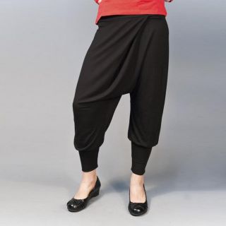 AtoZ Womens Black Modal Asymmetrical Harem Pants Today $54.99 5.0 (1