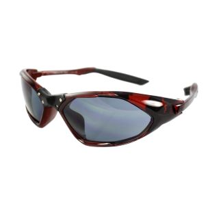 Unisex Black/Burgundy Frame Black Lenses Wrap Sunglasses Today $12.79