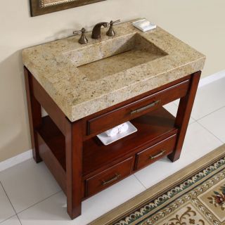 Silkroad Exclusive Kashmir Gold Granite Top Single Stone Sink Bathroom