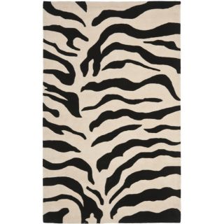 Handmade Soho Zebra Beige/ Black New Zealand Wool Rug (5x 8