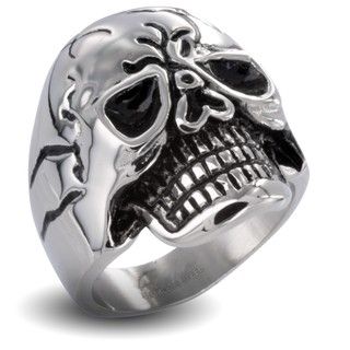 Stainless Steel Mens Large Skull Ring
