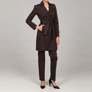 Anne Klein Womens Double breasted Belt Pant Suit