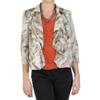 Perceptions Womens Lined Open Front Cropped Jacket