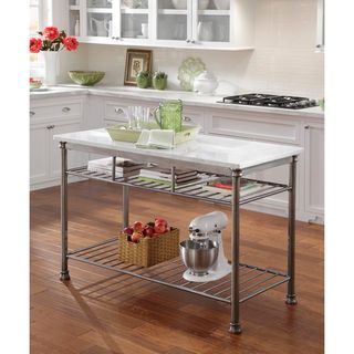 The Orleans Kitchen Island with Marble Top