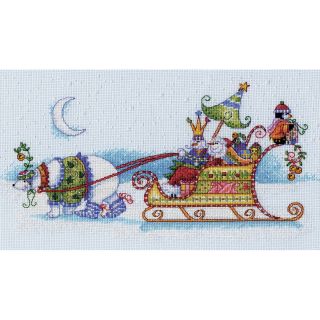 Snow Bear And Sleigh Counted Cross Stitch Kit 14x8 14 count Today $