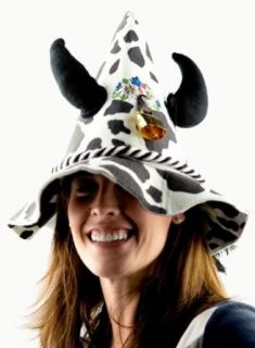 Cow Party Hat with Horns and Cowbell Clothing