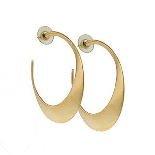 Clara Studio Gold Overlay Sculpted Hoop Earrings