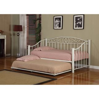 TR04 CW D Cream White Finish Trundle Bed