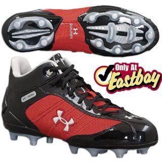 Under Armour Mens Metal Speed Mid MC ( sz. 12.5, Black/Red ) Shoes