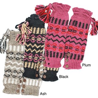 Hand knit Womens Buttoned Legwarmers (Nepal)