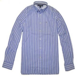 Tommy Hilfiger Men Long Sleeve Striped Shirt (L, Blue